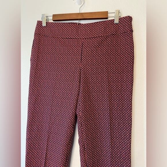 ANN Taylor Loft Women's 2 Marisa Pink Geometric Business Ankle‎ Pants Colorful - Picture 4 of 14